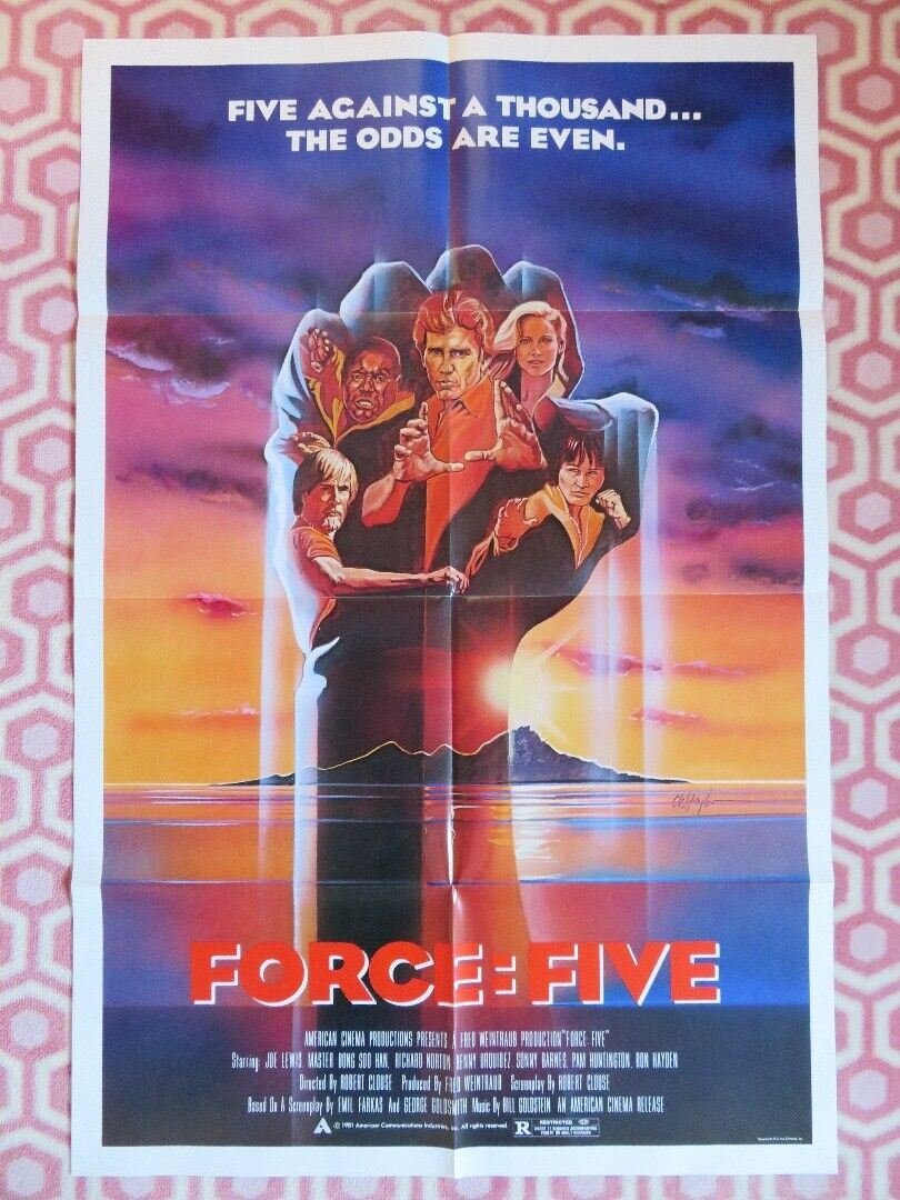 FORCE : FIVE FOLDED US ONE SHEET POSTER JOE LEWIS RICHARD NORTON 1981 Movie posters