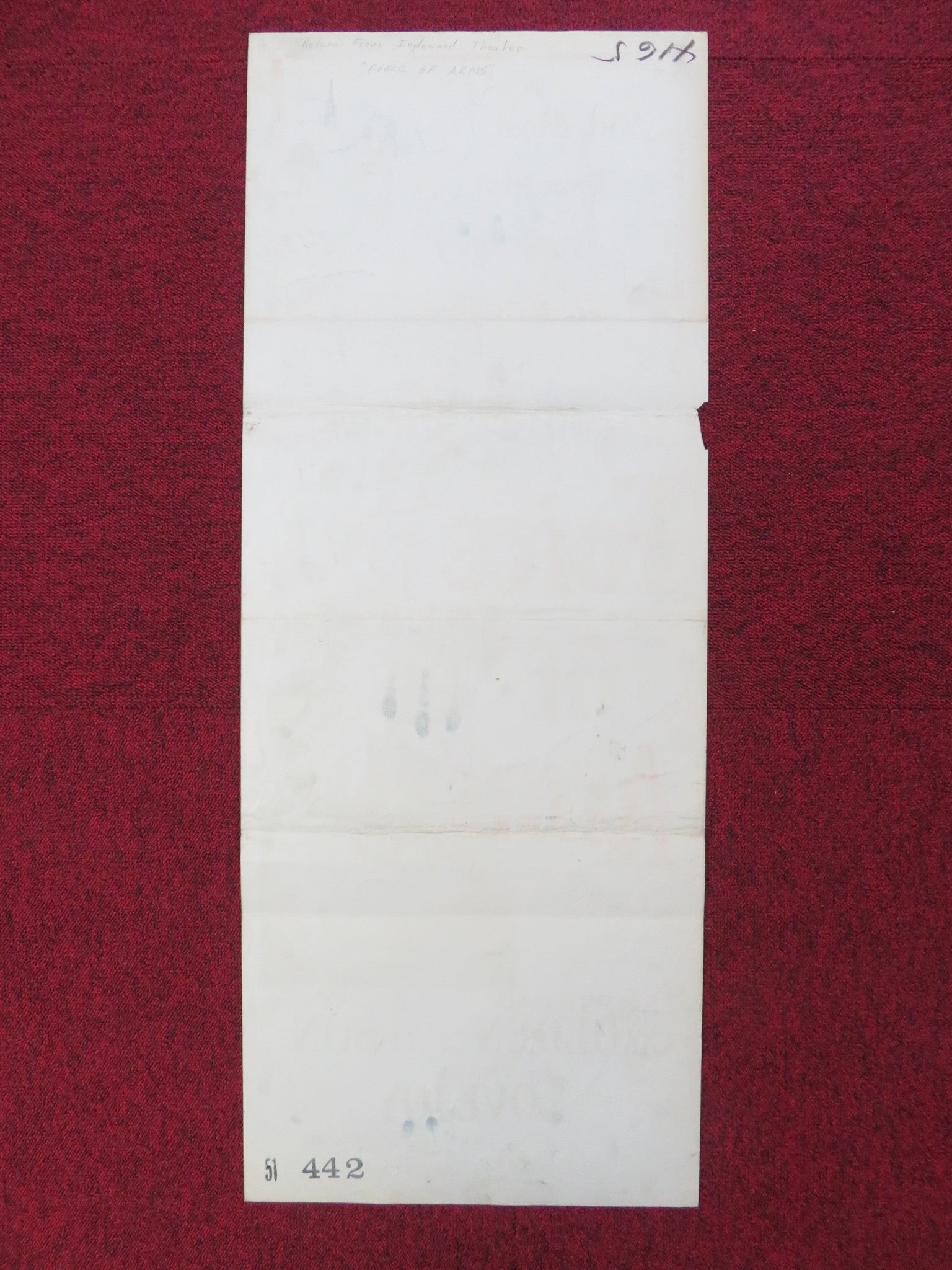 FORCE OF ARMS US INSERT (14"x 36") POSTER WILLIAM HOLDEN NANCY OLSON 1951 Rendezvous Cinema Movie posters