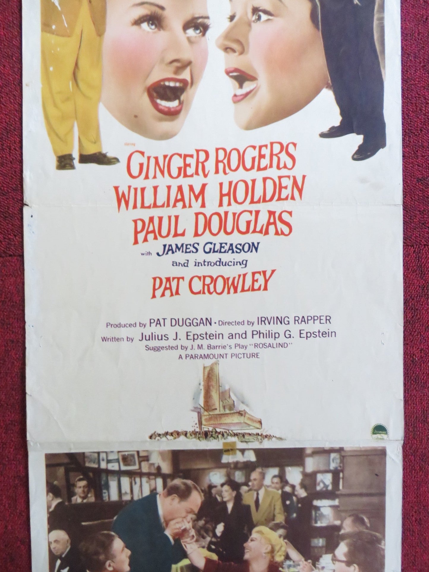 FOREVER FEMALE US INSERT (14"x 36") POSTER GINGER ROGERS WILLIAM HOLDEN 1953 Rendezvous Cinema Movie posters