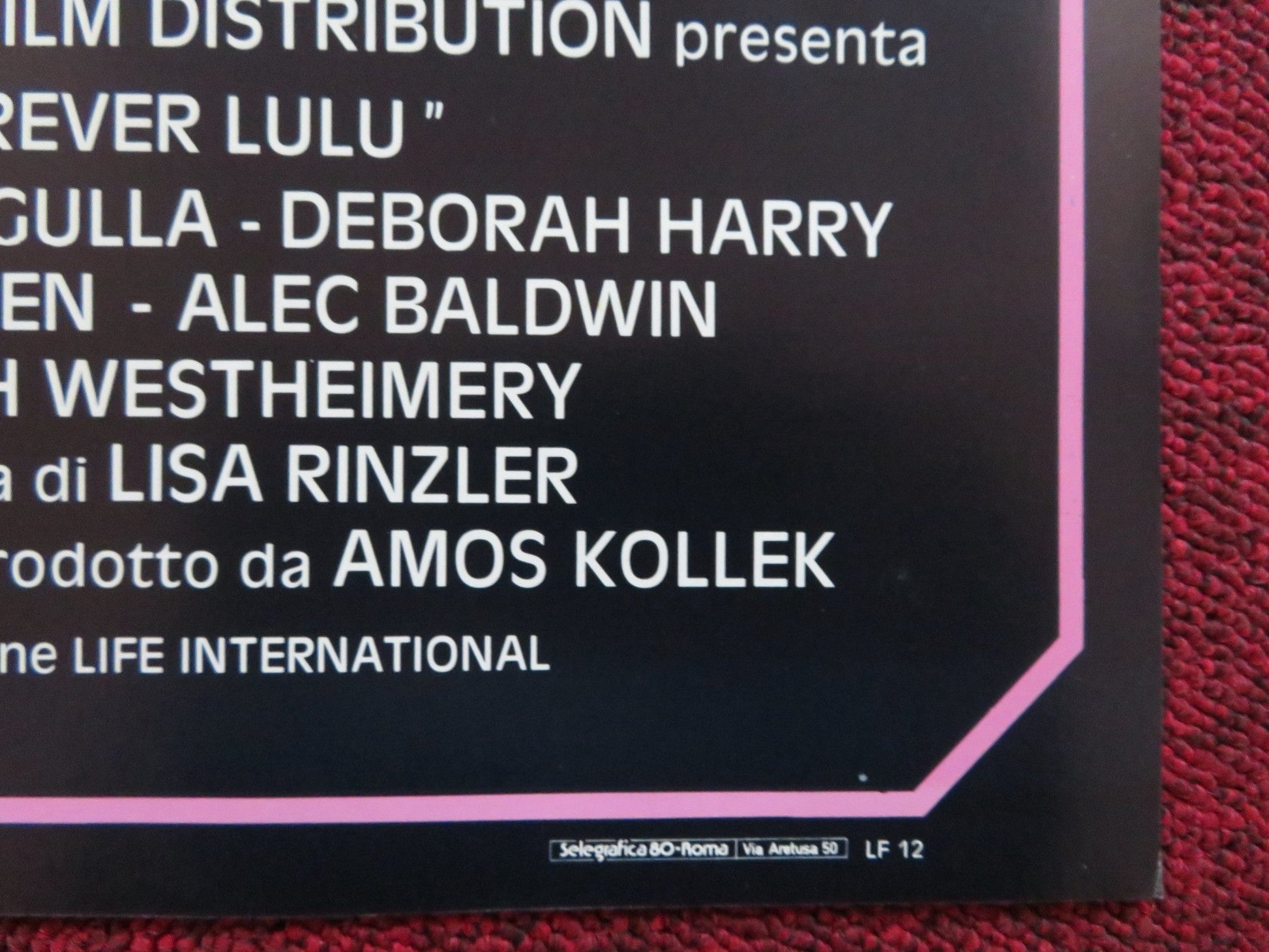FOREVER LULU - C ITALIAN FOTOBUSTA POSTER DEBBIE HARRY ALEC BALDWIN 1986 Rendezvous Cinema Movie posters