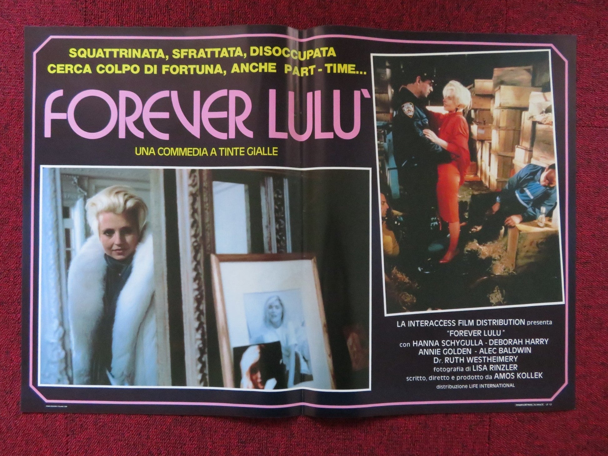 FOREVER LULU - D ITALIAN FOTOBUSTA POSTER DEBBIE HARRY ALEC BALDWIN 1986 Rendezvous Cinema Movie posters