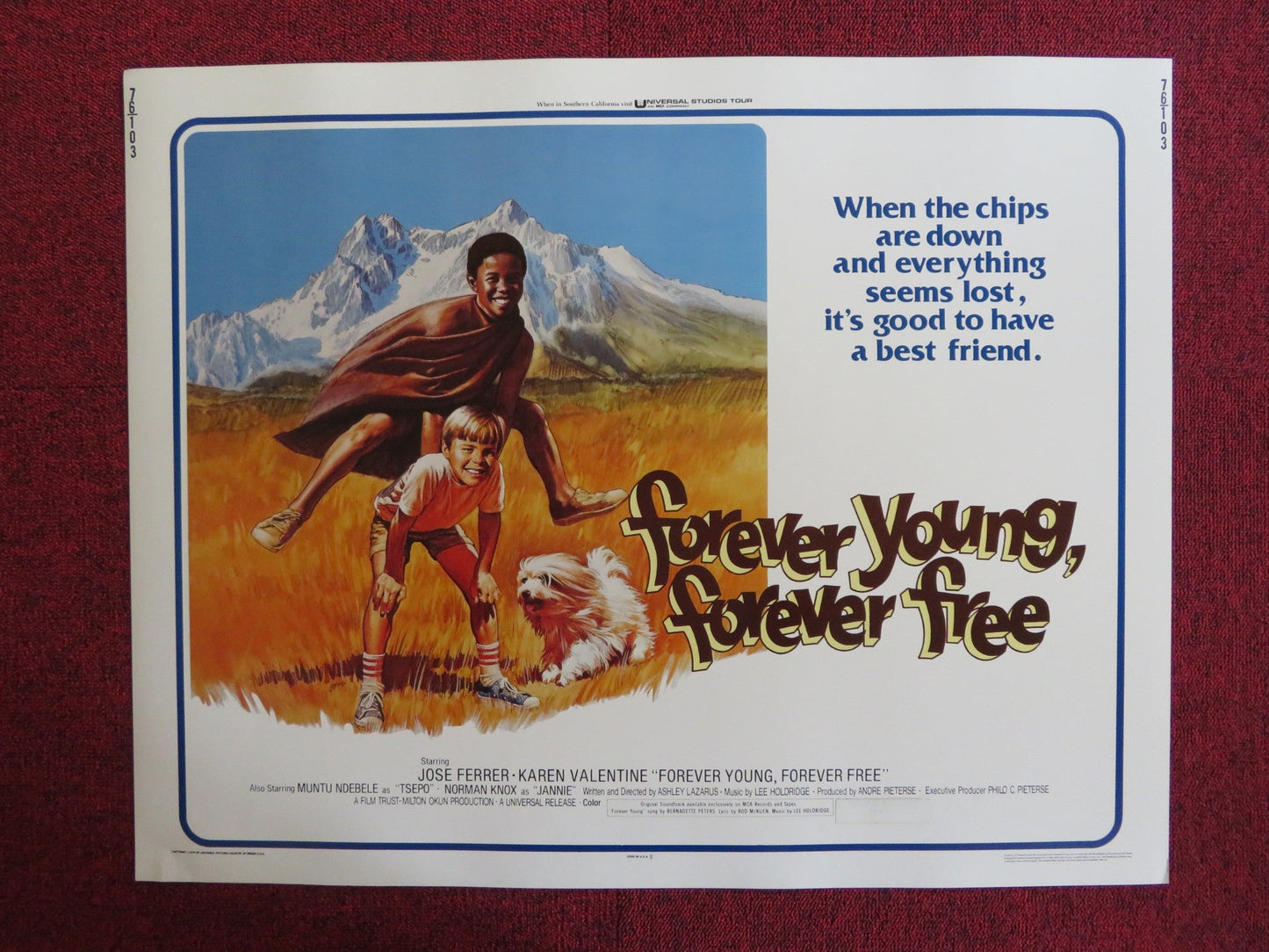 FOREVER YOUNG, FOREVER FREE US HALF SHEET (22"x 28") POSTER JOSE FERRER 1976 Rendezvous Cinema Movie posters