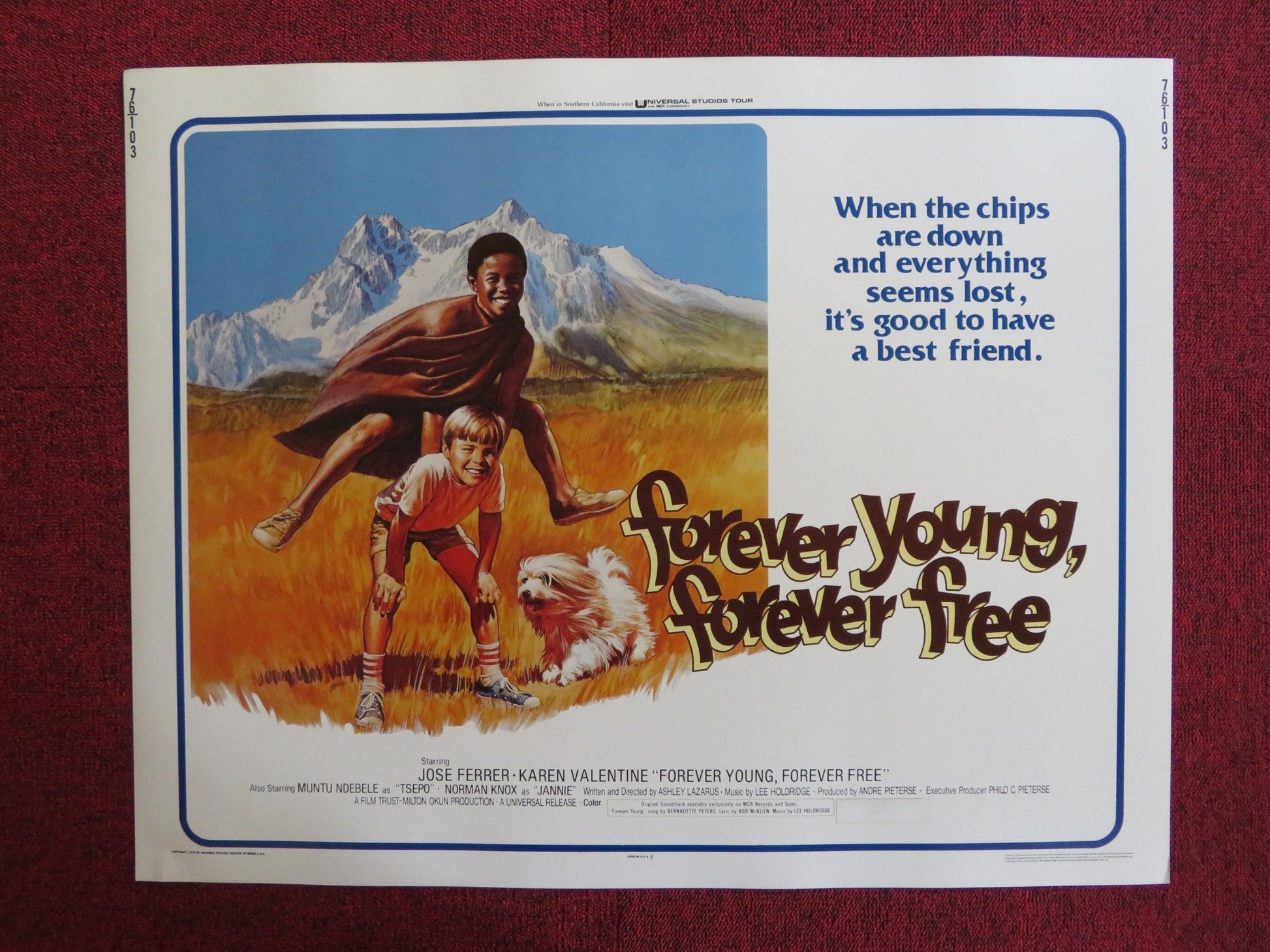 FOREVER YOUNG, FOREVER FREE US HALF SHEET (22"x 28") POSTER JOSE FERRER 1976 Rendezvous Cinema Movie posters