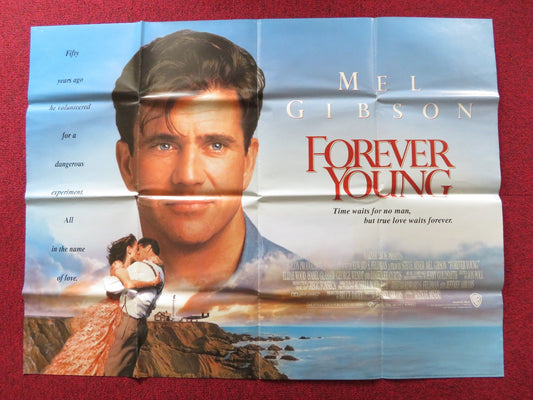 FOREVER YOUNG UK QUAD POSTER FOLDED MEL GIBSON JAMIE LEE CURTIS 1992 Rendezvous Cinema Movie posters