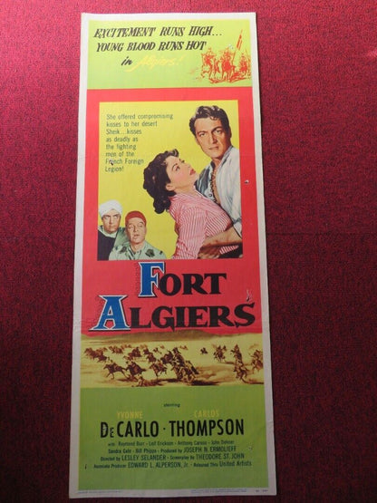 FORT ALGIERS US INSERT (14"x 36") POSTER YVONNE DECARLO CARLOS THOMPSON 1953 Movie posters