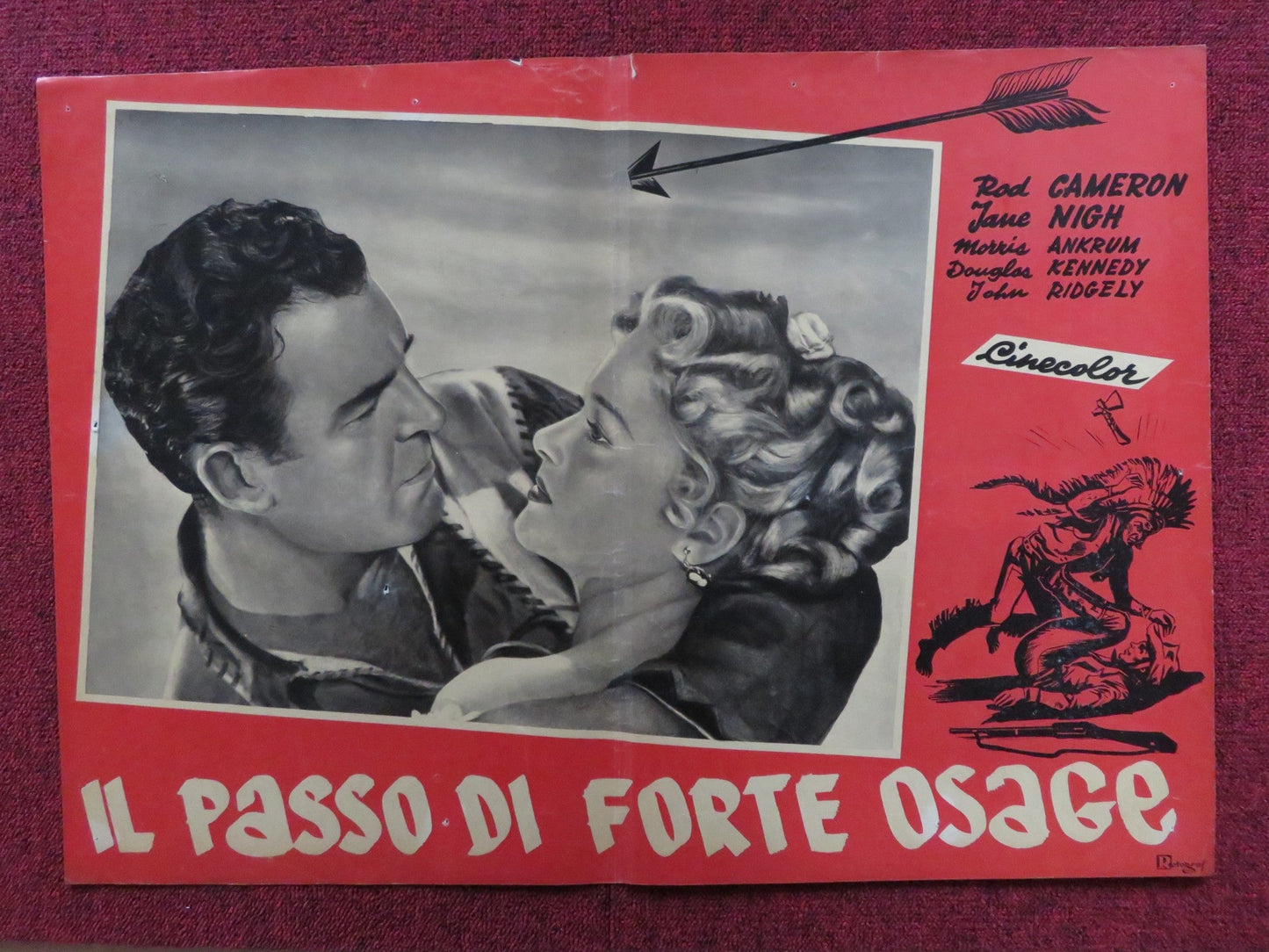 FORT OSAGE - A ITALIAN FOTOBUSTA POSTER ROD CAMERON JANE NIGH 1952 Rendezvous Cinema Movie posters
