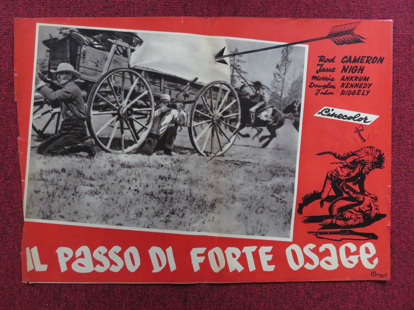 FORT OSAGE - C ITALIAN FOTOBUSTA POSTER ROD CAMERON JANE NIGH 1952 Rendezvous Cinema Movie posters