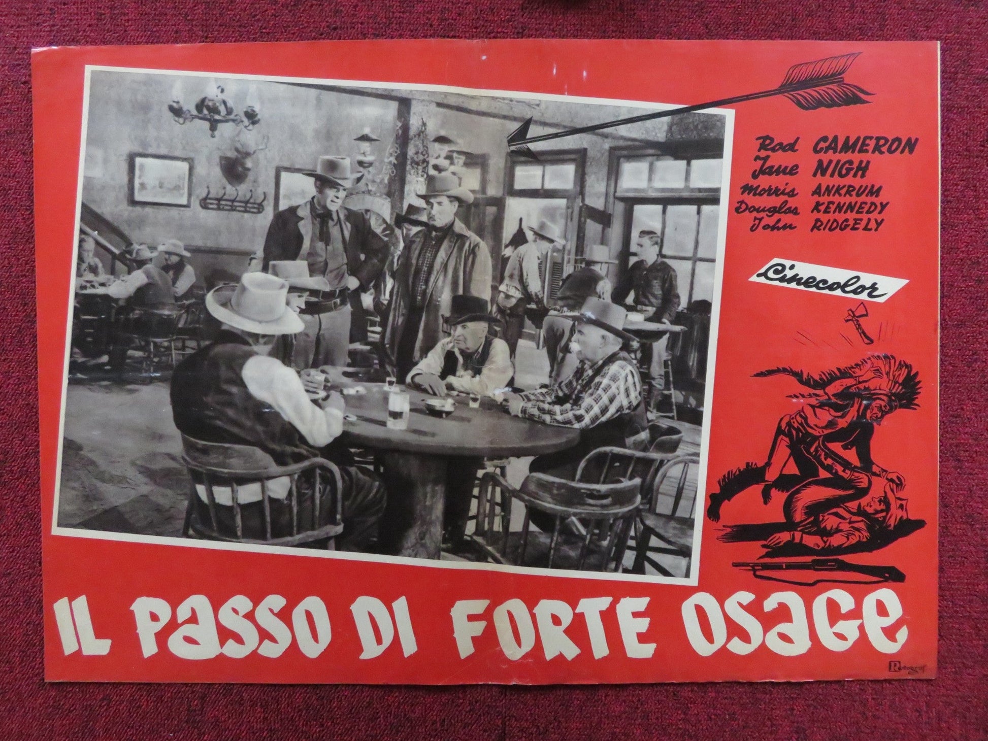 FORT OSAGE - D ITALIAN FOTOBUSTA POSTER ROD CAMERON JANE NIGH 1952 Rendezvous Cinema Movie posters