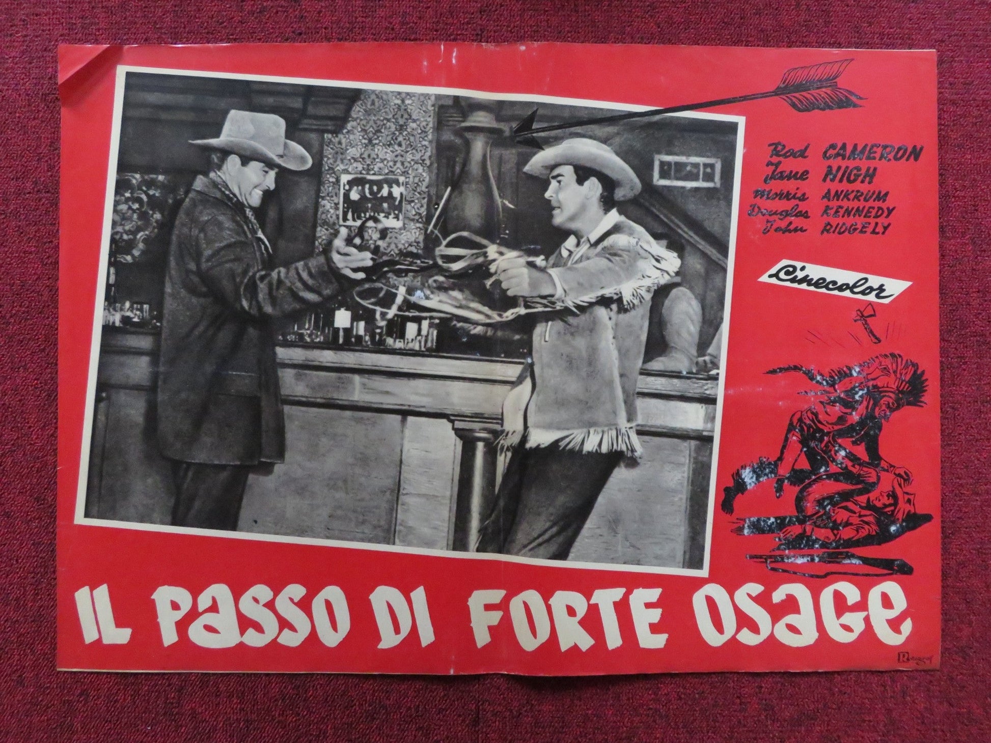 FORT OSAGE - E ITALIAN FOTOBUSTA POSTER ROD CAMERON JANE NIGH 1952 Rendezvous Cinema Movie posters