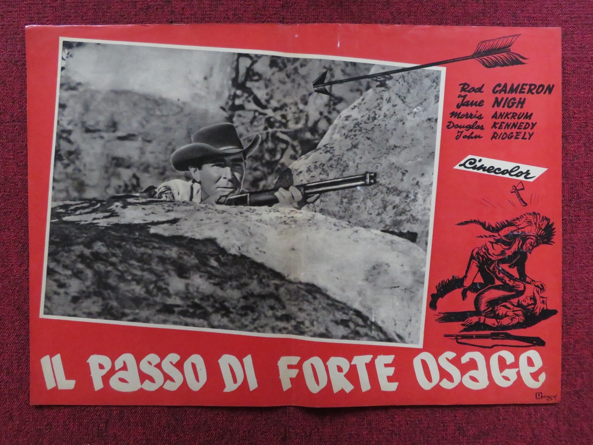 FORT OSAGE - F ITALIAN FOTOBUSTA POSTER ROD CAMERON JANE NIGH 1952 ...