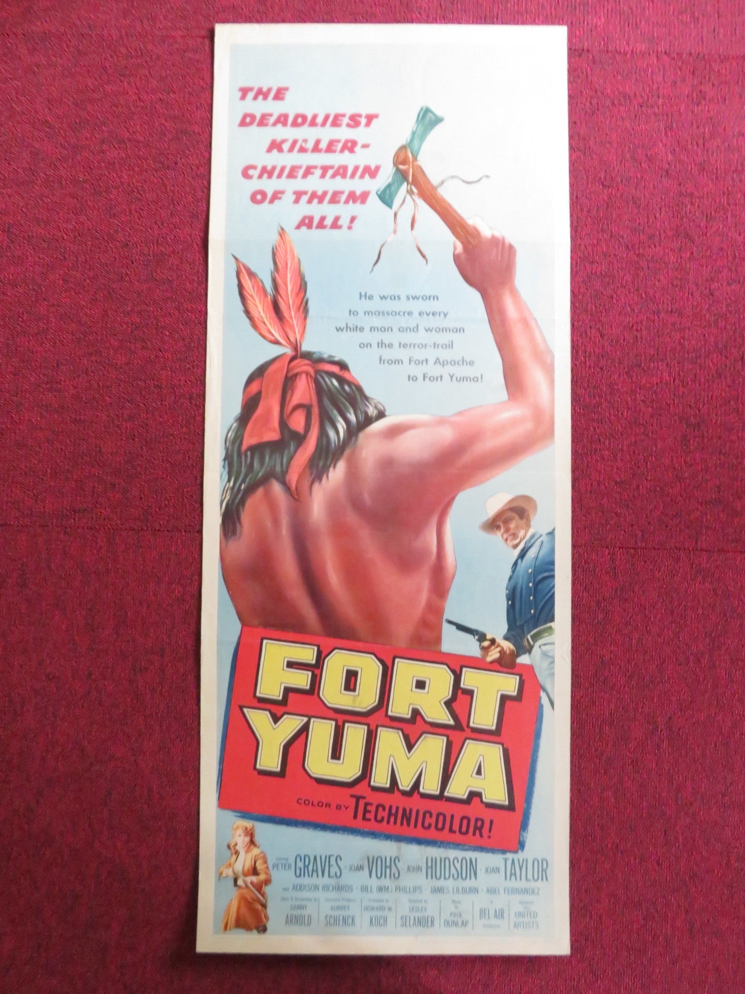 FORT YUMA US INSERT (14"x 36") POSTER PETER GRAVES JOAN VOHS 1955 Rendezvous Cinema Movie posters