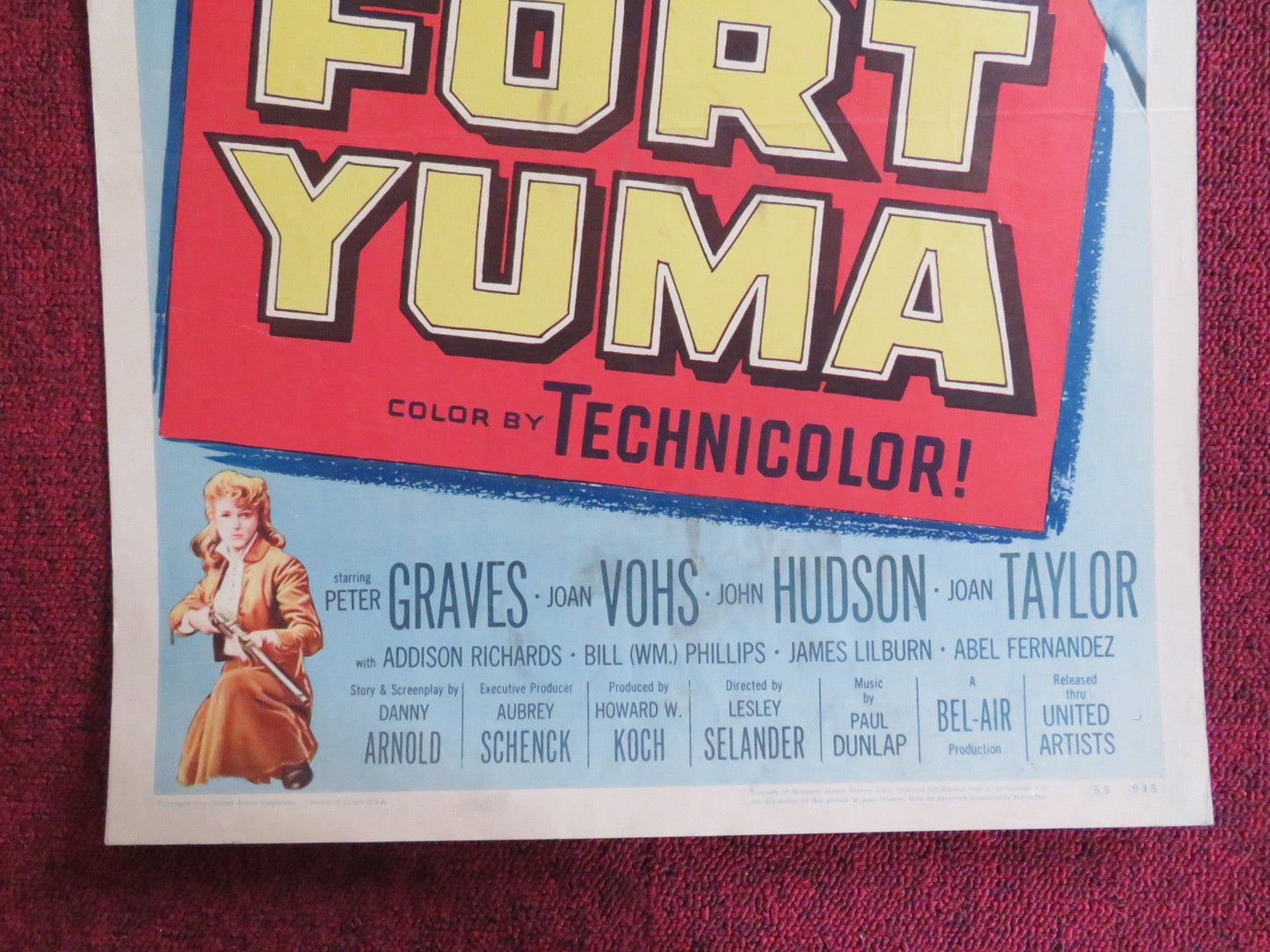 FORT YUMA US INSERT (14"x 36") POSTER PETER GRAVES JOAN VOHS 1955 Rendezvous Cinema Movie posters