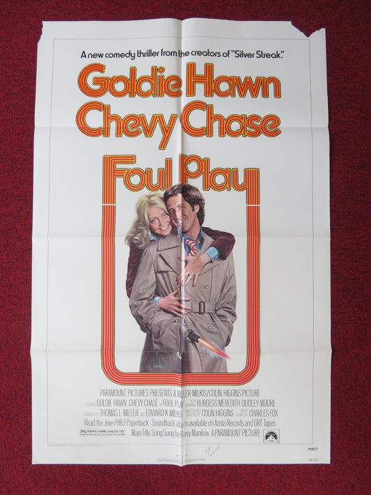 FOUL PLAY FOLDED US ONE SHEET POSTER GOLDIE HAWN CHEVY CHASE 1978 Rendezvous Cinema Movie posters