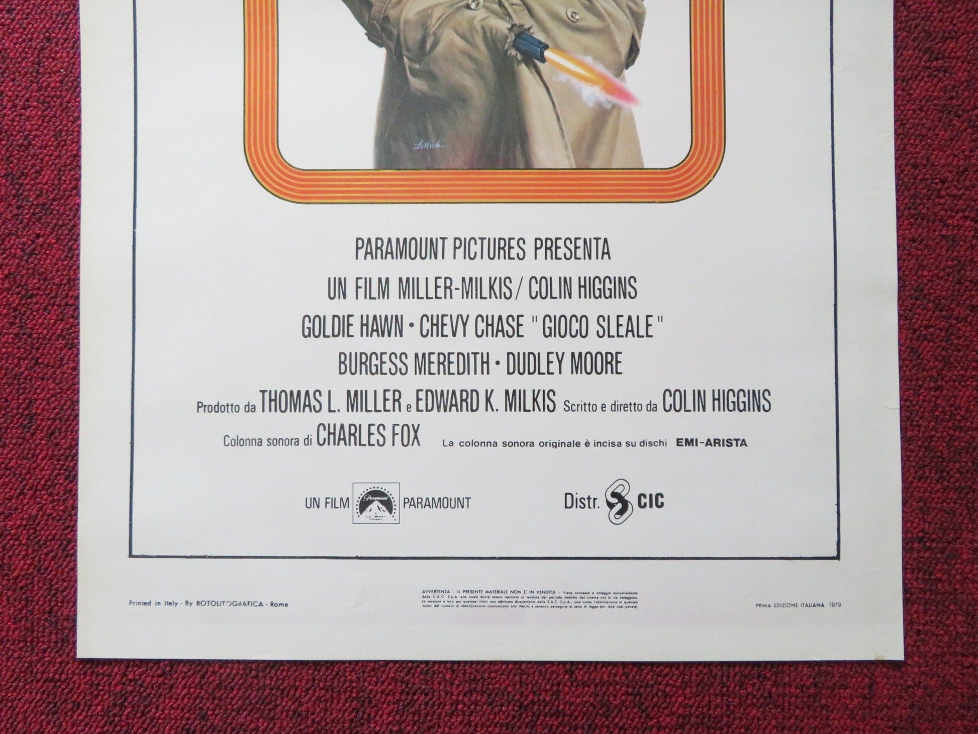 FOUL PLAY ITALIAN LOCANDINA POSTER GOLDIE HAWN CHEVY CHASE 1978 Rendezvous Cinema Movie posters