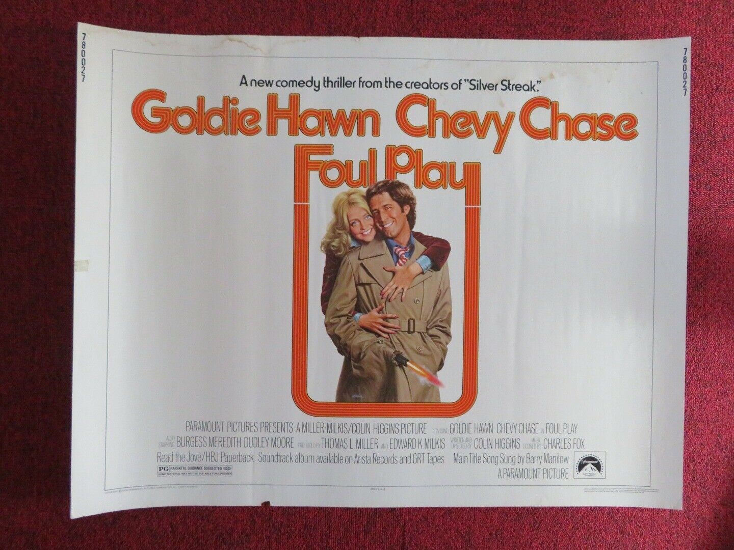 FOUL PLAY US HALF SHEET (22"x 28") POSTER GOLDIE HAWN CHEVY CHASE 1978 Movie posters
