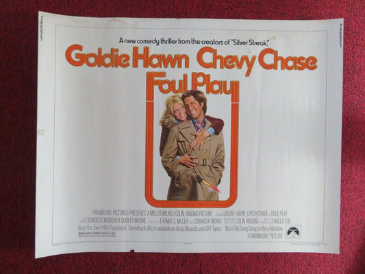 FOUL PLAY US HALF SHEET (22"x 28") POSTER GOLDIE HAWN CHEVY CHASE 1978 Movie posters