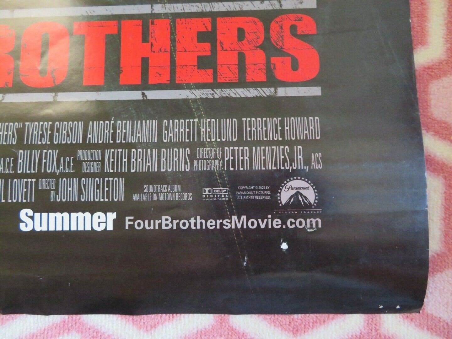 FOUR BROTHERS ONE SHEET ROLLED POSTER MARK WAHLBERG TYRESE GIBSON 2005 - Rendezvous Cinema