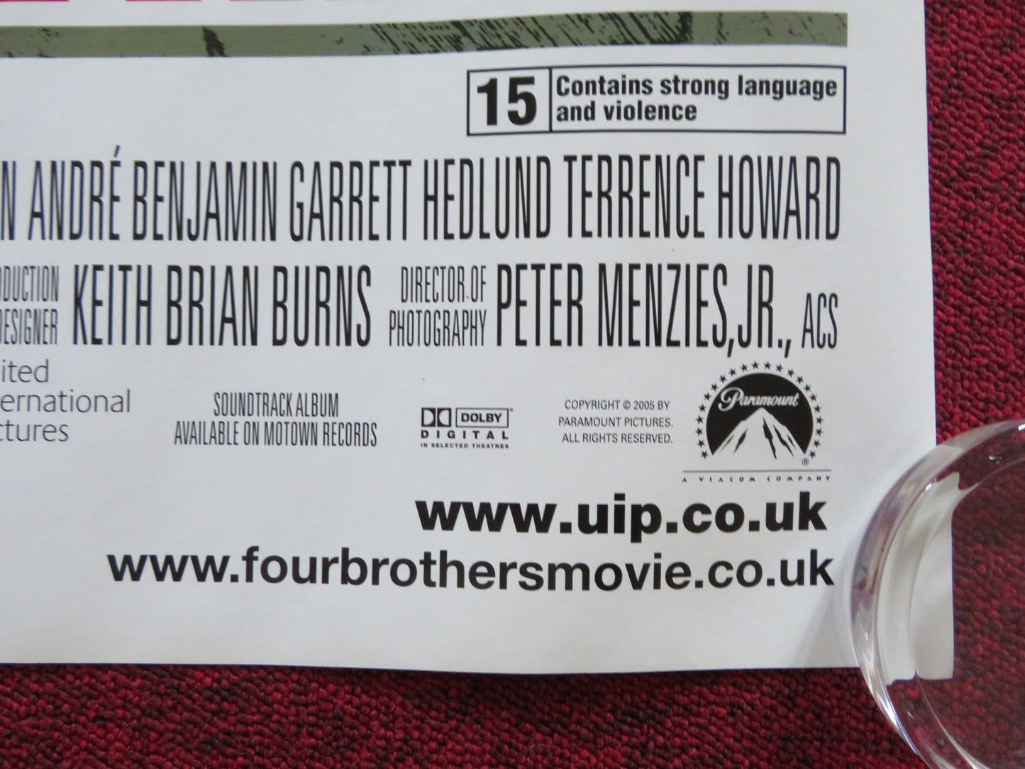 FOUR BROTHERS UK QUAD (30"x 40") ROLLED POSTER MARK WAHLBERG TYRESE GIBSON 2005 Rendezvous Cinema Movie posters