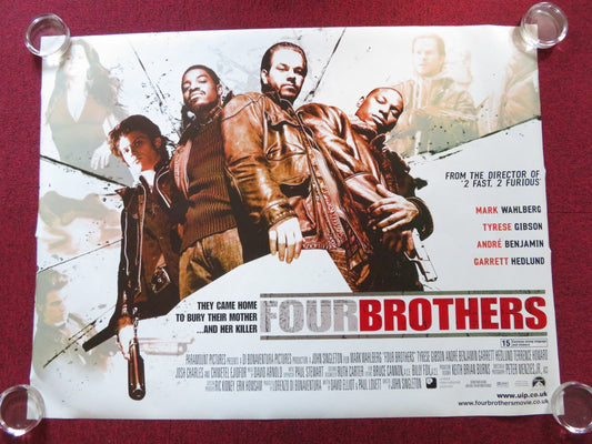 FOUR BROTHERS UK QUAD (30"x 40") ROLLED POSTER MARK WAHLBERG TYRESE GIBSON 2005 Rendezvous Cinema Movie posters