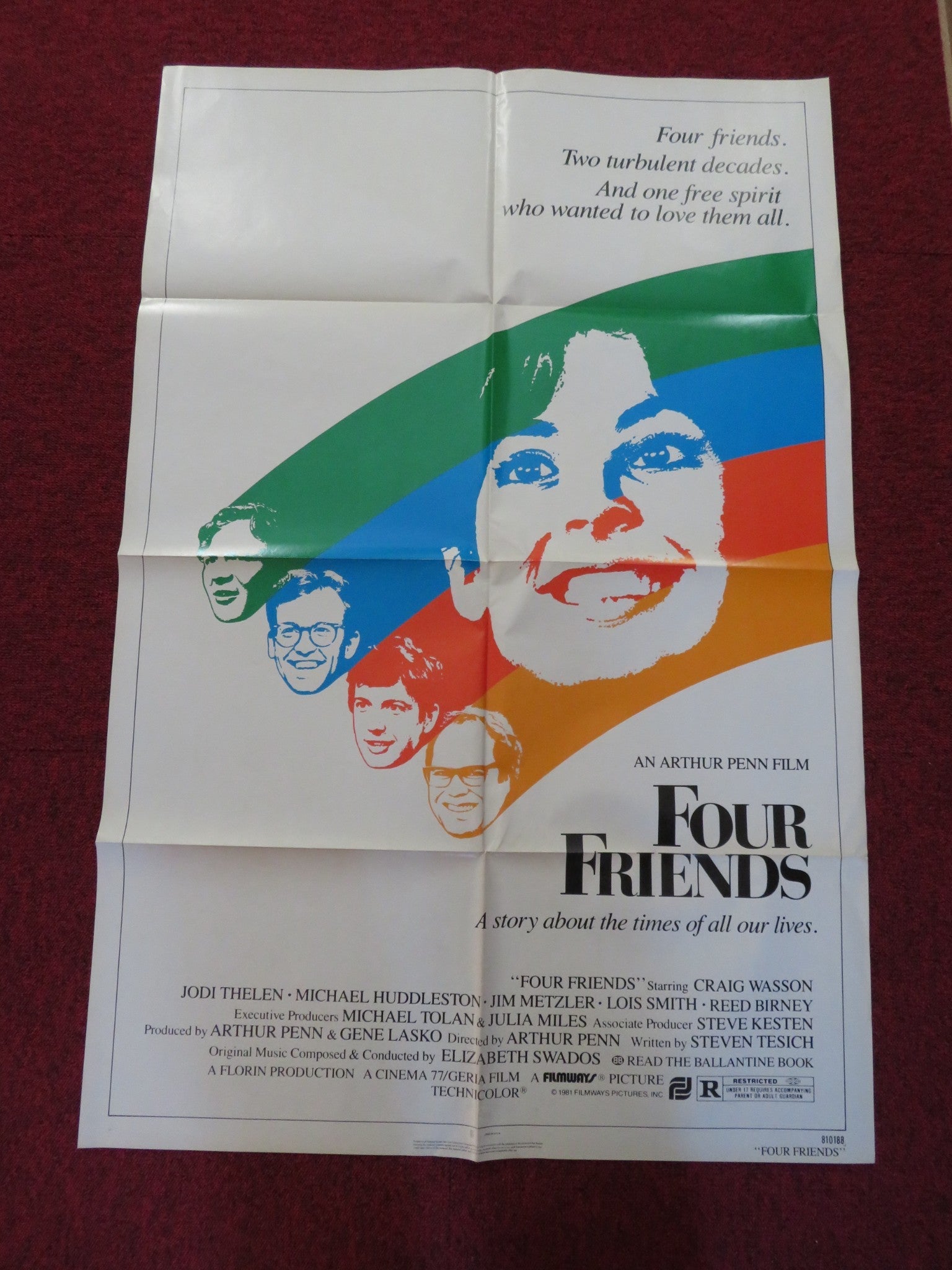 FOUR FRIENDS FOLDED US ONE SHEET POSTER CRAIG WASSON JODI THELEN 1981 Rendezvous Cinema Movie posters