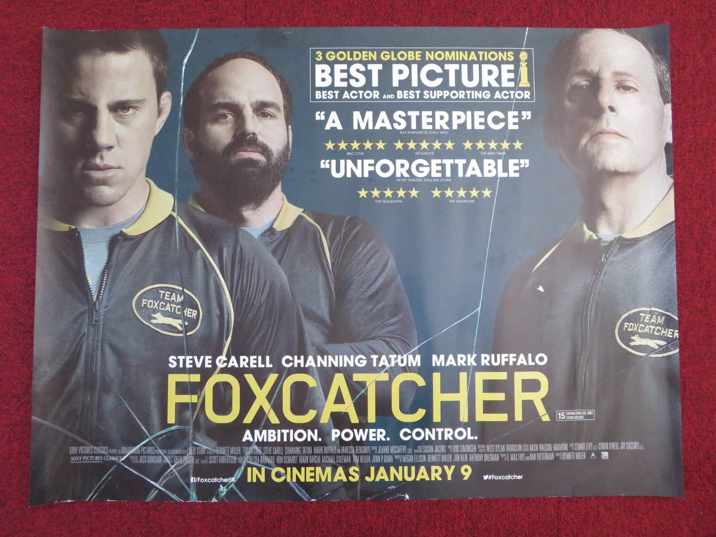 FOXCATCHER UK QUAD (30"x 40") ROLLED POSTER STEVE CARELL CANNING TATUM 2014 Rendezvous Cinema Movie posters