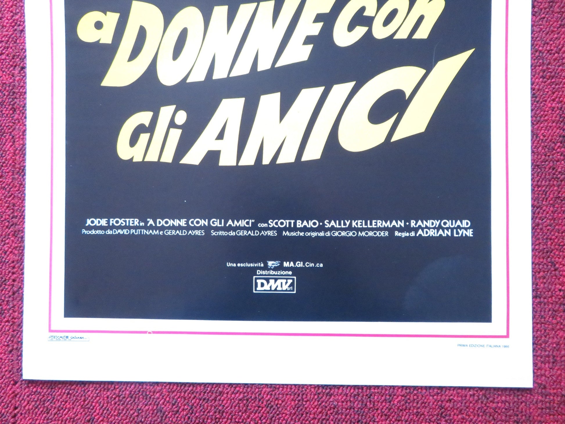 FOXES ITALIAN LOCANDINA POSTER JODIE FOSTER SCOTT BAIO 1986 Rendezvous Cinema Movie posters