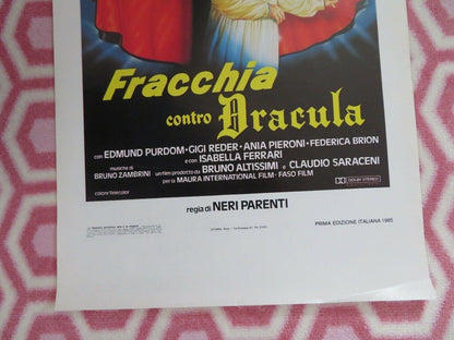 FRACCHIA CONTRO DRACULA ITALIAN LOCANDINA (27.5" x 13") POSTER NERI PARENTI 1985 Movie posters