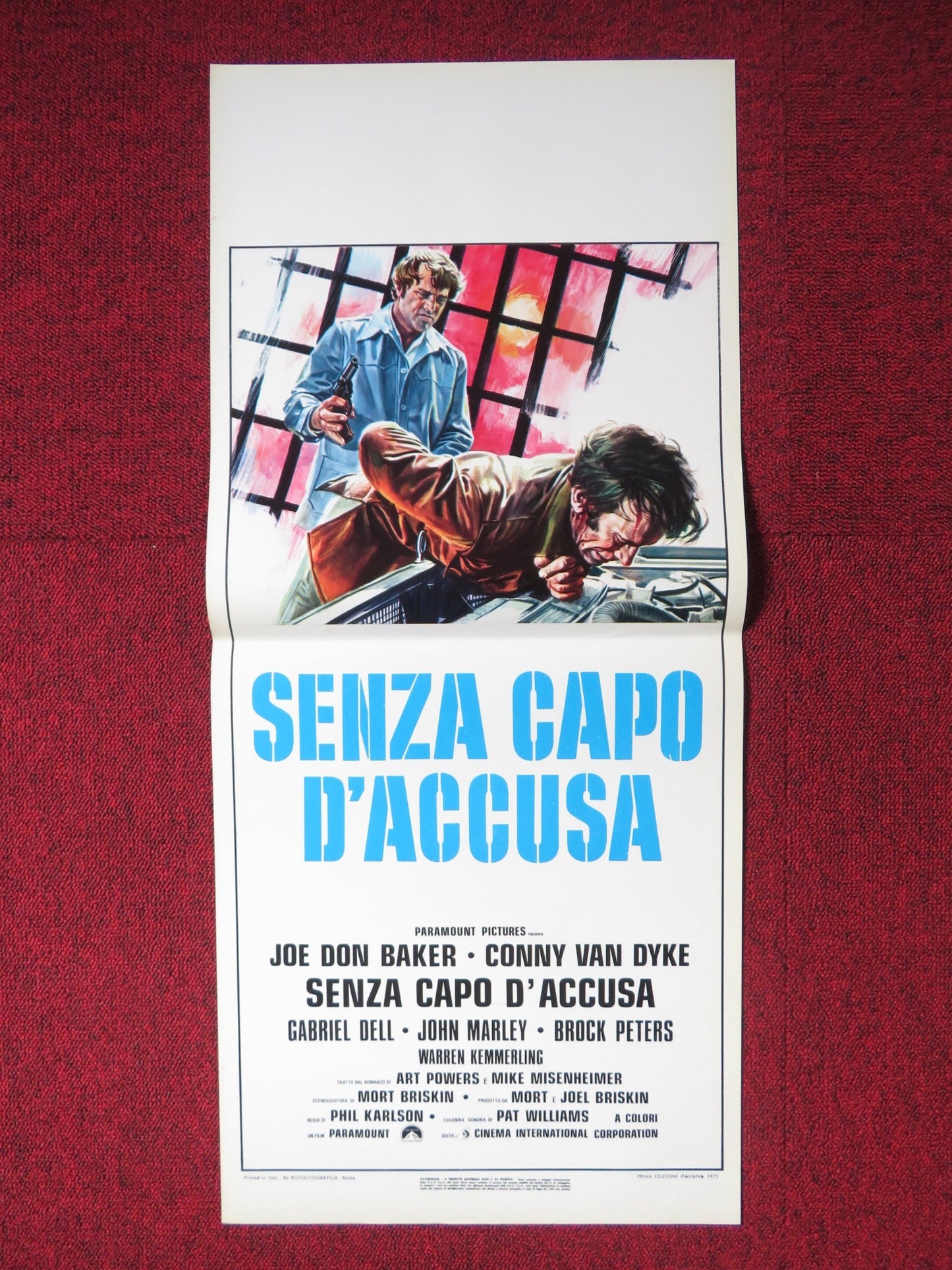 FRAMED ITALIAN LOCANDINA POSTER JOE DON BAKER CONNY VAN DYKE 1975 Rendezvous Cinema Movie posters