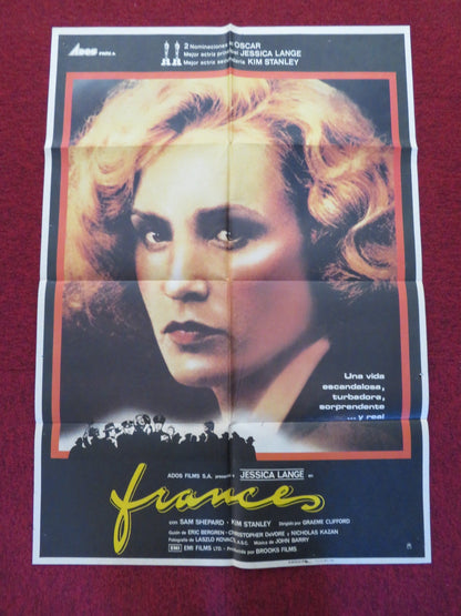 FRANCES FOLDED SPANISH POSTER JESSICA LANGE JONATHAN BANKS 1982 Rendezvous Cinema Movie posters