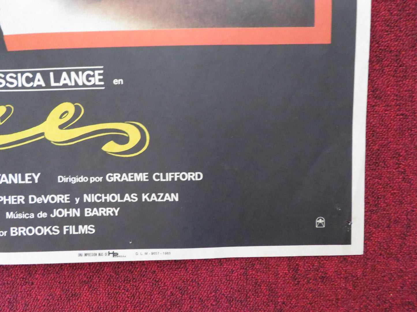 FRANCES FOLDED SPANISH POSTER JESSICA LANGE JONATHAN BANKS 1982 Rendezvous Cinema Movie posters