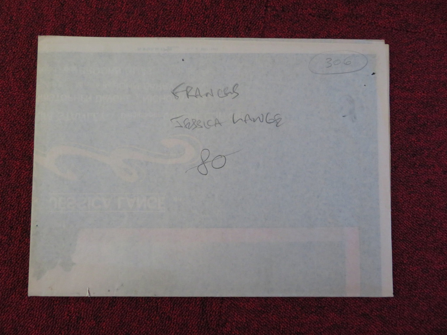 FRANCES FOLDED SPANISH POSTER JESSICA LANGE JONATHAN BANKS 1982 Rendezvous Cinema Movie posters