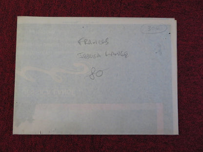 FRANCES FOLDED SPANISH POSTER JESSICA LANGE JONATHAN BANKS 1982 Rendezvous Cinema Movie posters