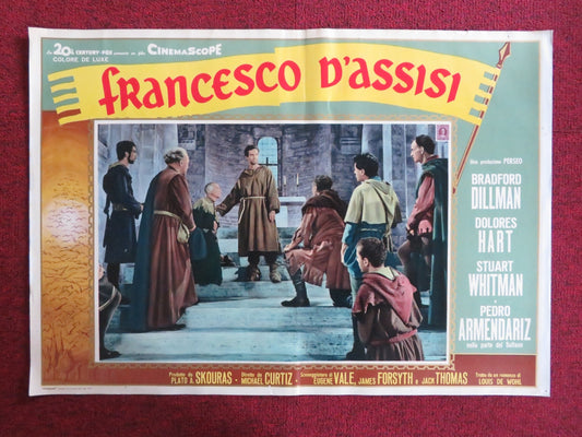 FRANCIS OF ASSISI - A ITALIAN FOTOBUSTA POSTER BRADFORD DILLMAN D. HART 1961 Rendezvous Cinema Movie posters
