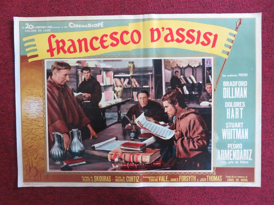 FRANCIS OF ASSISI - B ITALIAN FOTOBUSTA POSTER BRADFORD DILLMAN D. HART 1961 Rendezvous Cinema Movie posters