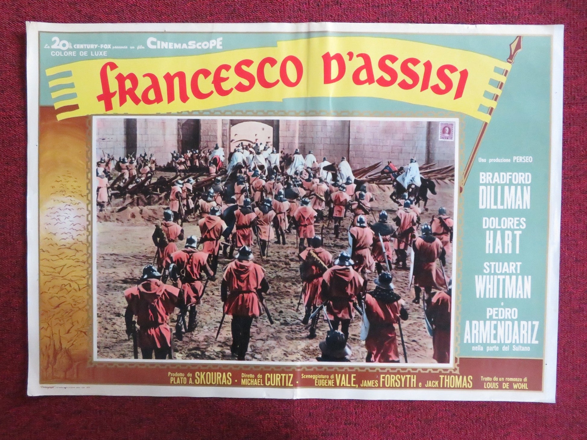 FRANCIS OF ASSISI - C ITALIAN FOTOBUSTA POSTER BRADFORD DILLMAN D. HART 1961 Rendezvous Cinema Movie posters