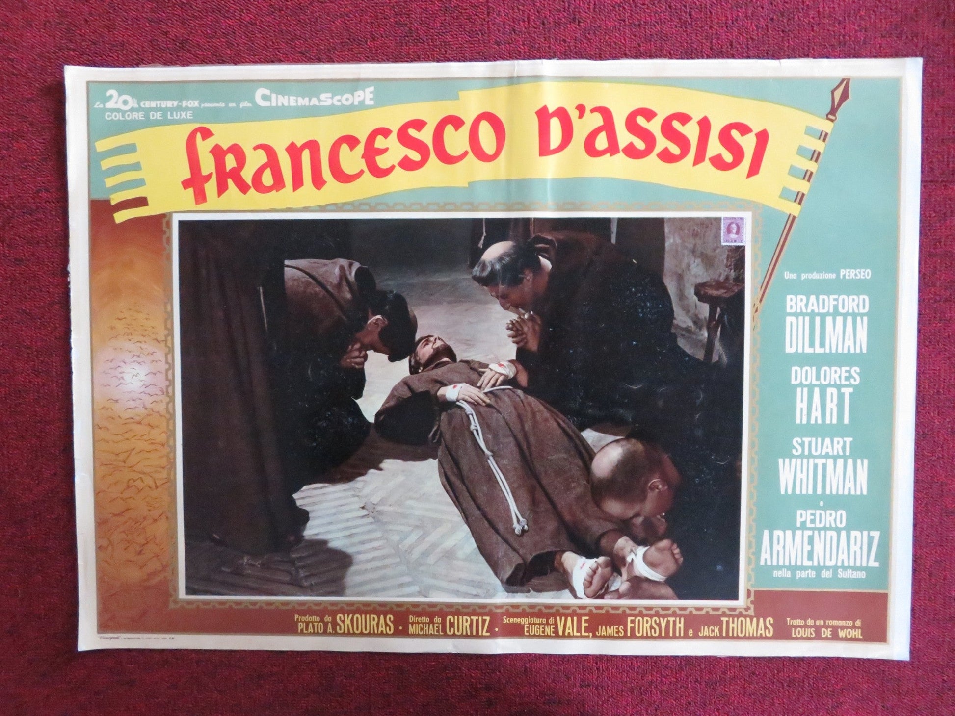 FRANCIS OF ASSISI - D ITALIAN FOTOBUSTA POSTER BRADFORD DILLMAN D. HART 1961 Rendezvous Cinema Movie posters