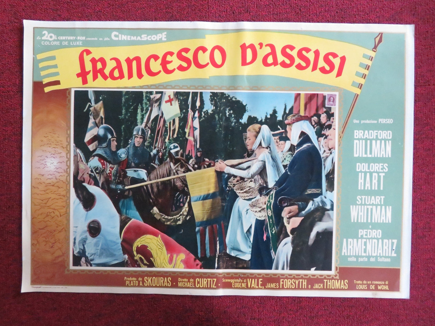 FRANCIS OF ASSISI - F ITALIAN FOTOBUSTA POSTER BRADFORD DILLMAN D. HART 1961 Rendezvous Cinema Movie posters