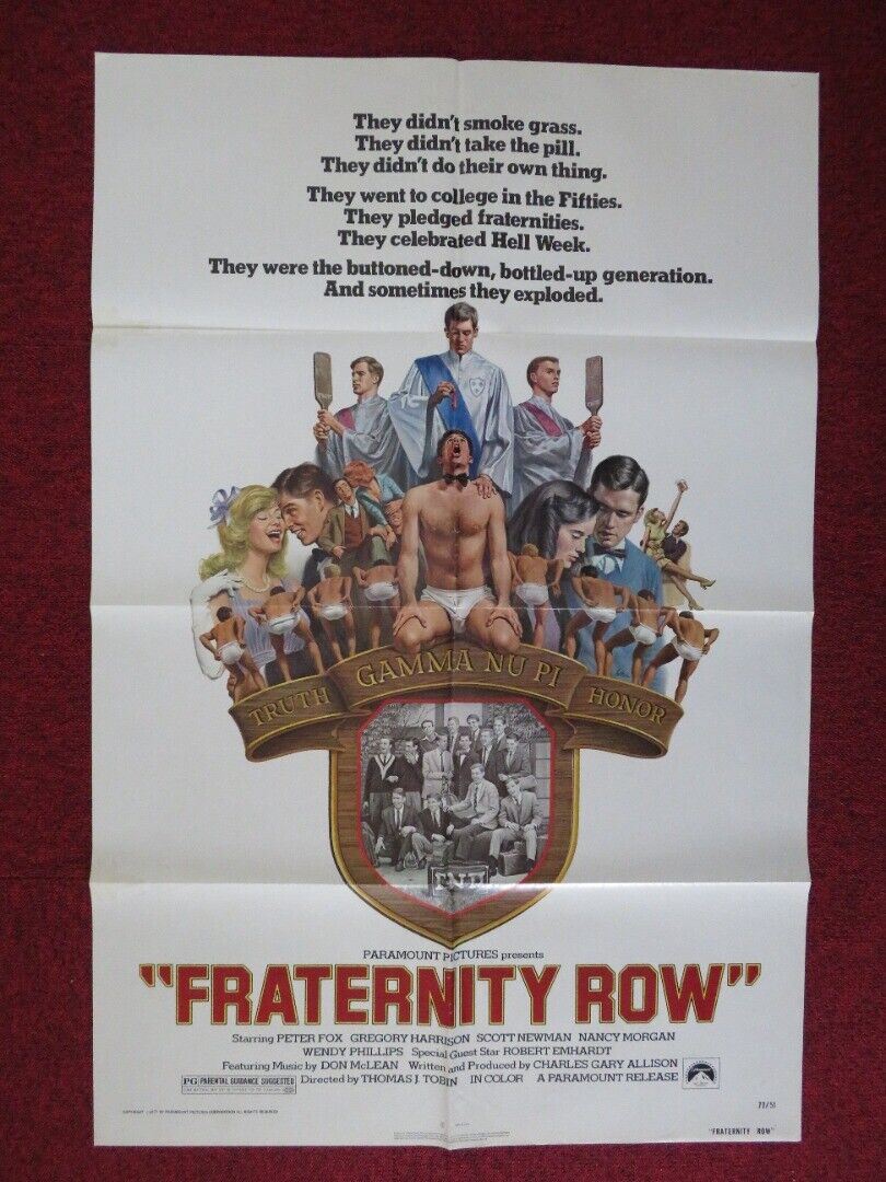 FRATERNITY ROW FOLDED U.S ONE SHEET POSTER ANGELA ABER SCOTT BROWN 1977 Movie posters