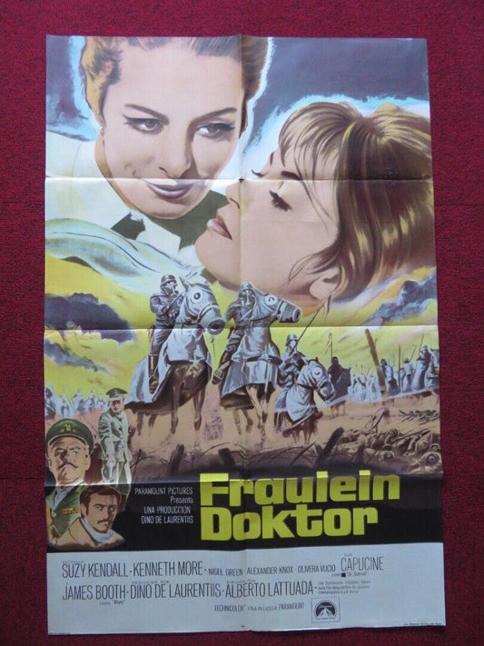 FRAULIEIN DOKTOR ARGENTINA ONE SHEET POSTER SUZY KENDALL KENNETH MORE 1969 Movie posters