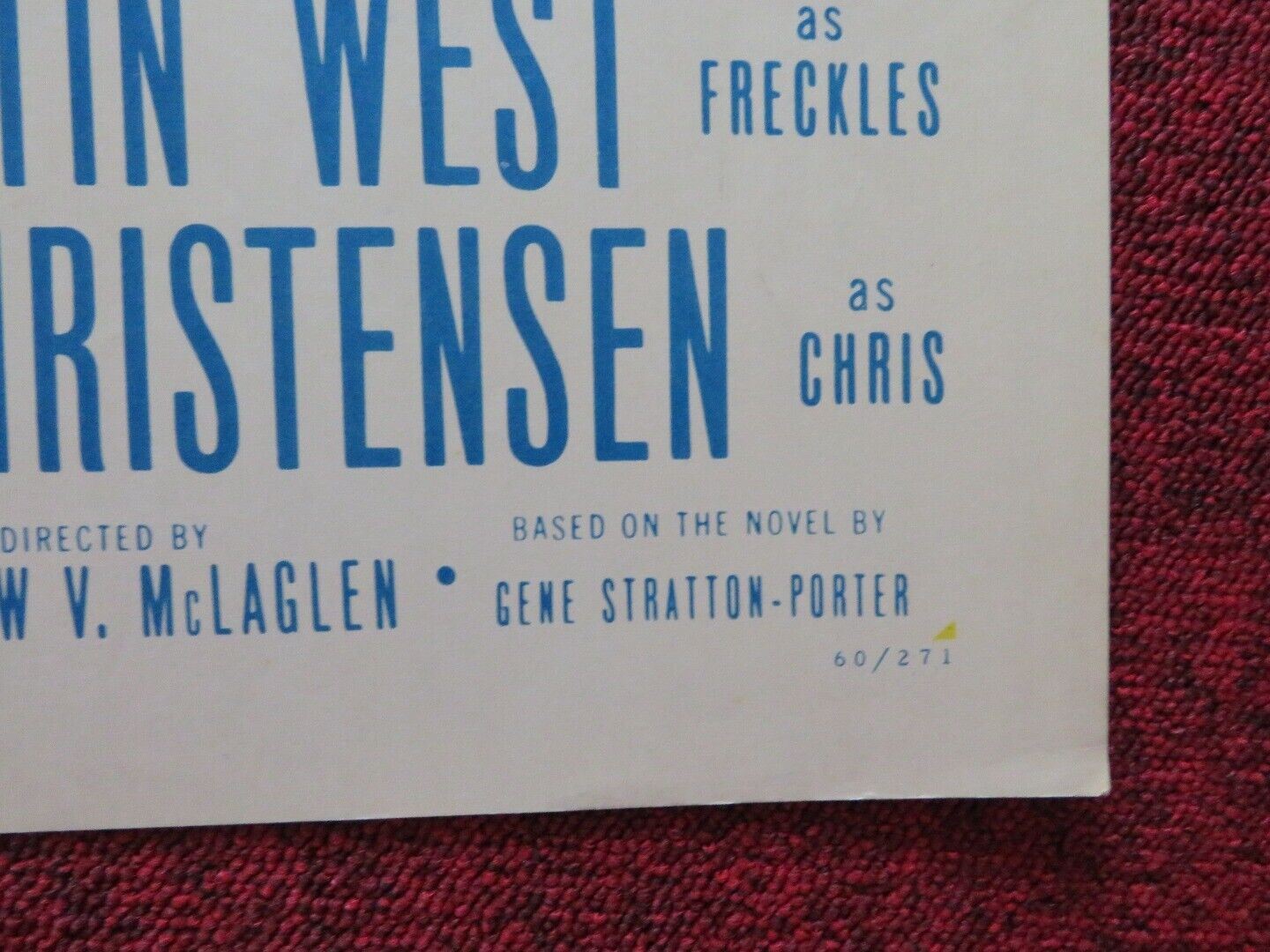 FRECKLES US HALF SHEET (22"x 28") POSTER MARTIN WEST CAROL CHRISTENSEN 1960 Movie posters