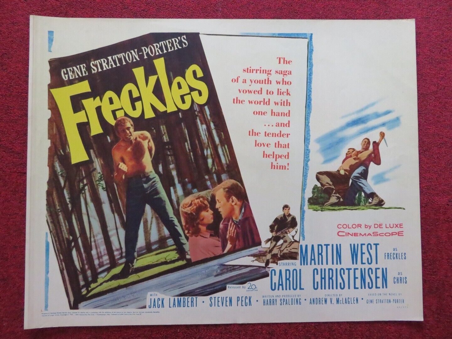 FRECKLES US HALF SHEET (22"x 28") POSTER MARTIN WEST CAROL CHRISTENSEN 1960 Movie posters