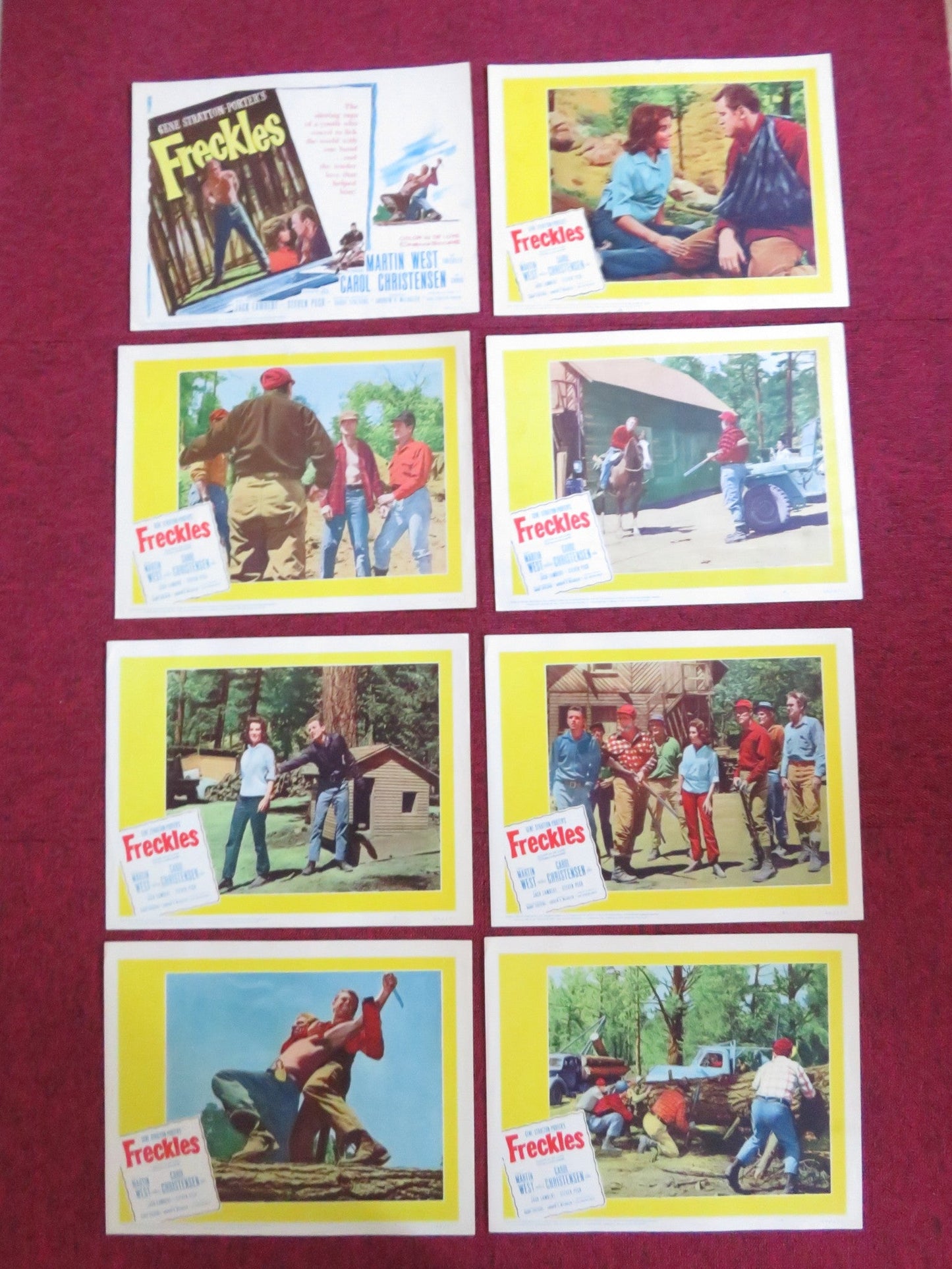 FRECKLES US LOBBY CARD FULL SET MARTIN WEST CAROL CHRISTENSEN 1960 Rendezvous Cinema Movie posters