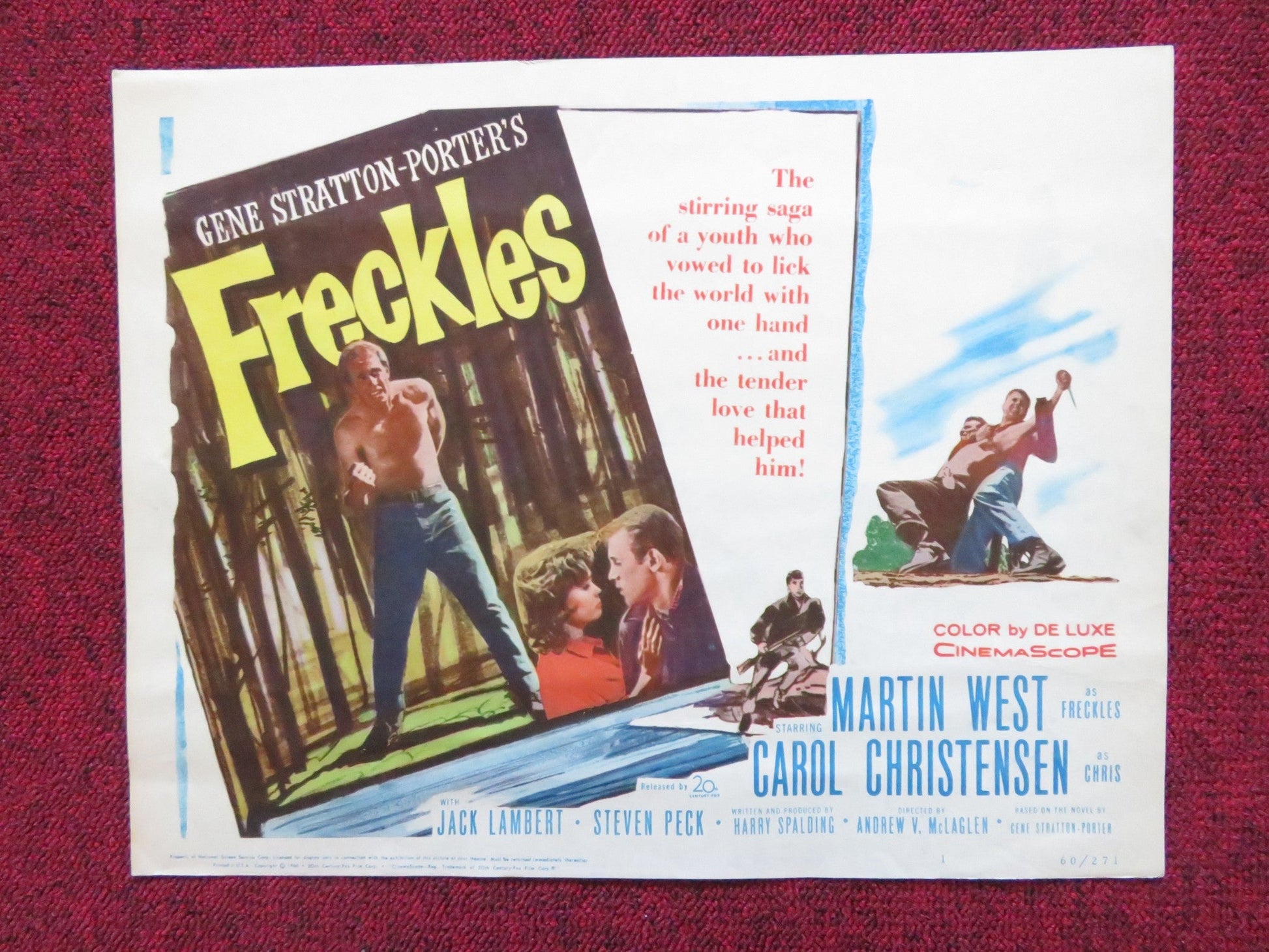 FRECKLES US LOBBY CARD FULL SET MARTIN WEST CAROL CHRISTENSEN 1960 Rendezvous Cinema Movie posters