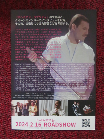 FREDDIE THE SHOW MUST GO ON JAPANESE CHIRASHI (B5) POSTER FREDDIE MERCURY 2023 Rendezvous Cinema Movie posters