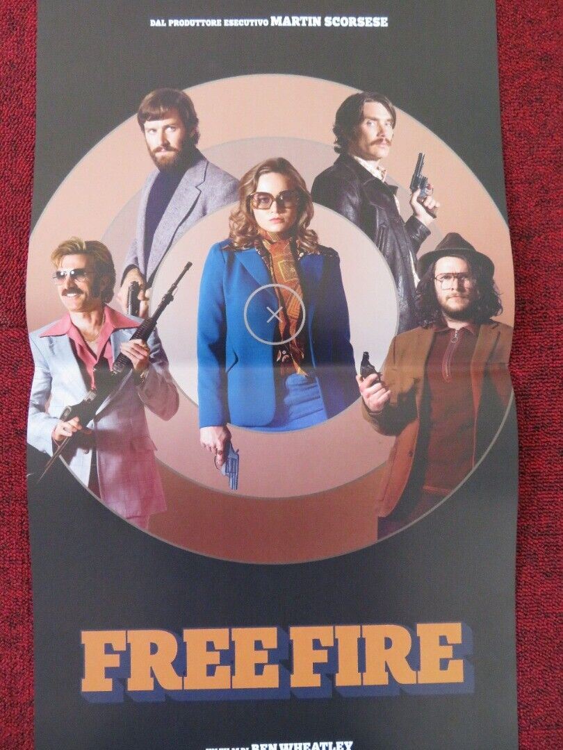 FREE FIRE ITALIAN LOCANDINA (27.5"x13") POSTER SAM RILEY ENZO CILENTI 2016 Rendezvous Cinema Movie posters