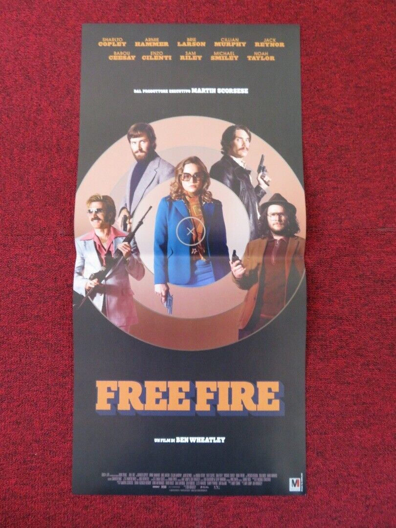 FREE FIRE ITALIAN LOCANDINA (27.5"x13") POSTER SAM RILEY ENZO CILENTI 2016 Rendezvous Cinema Movie posters