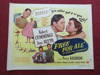 FREE FOR ALL US HALF SHEET (22"x 28") POSTER ROBERT CUMMINGS 1949 Movie posters