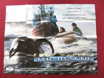 FREE WILLY 3: THE RESCUE UK QUAD POSTER FOLDED JASON JAMES RICHTER 1997 Rendezvous Cinema Movie posters