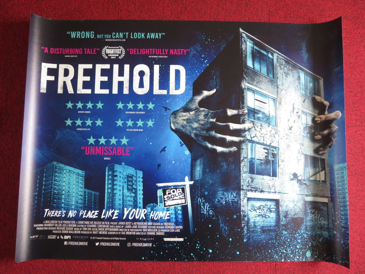FREEHOLD UK QUAD (30"x 40") ROLLED POSTER MANDEEP DHILLON JAVIER BOTET 2017 Rendezvous Cinema Movie posters