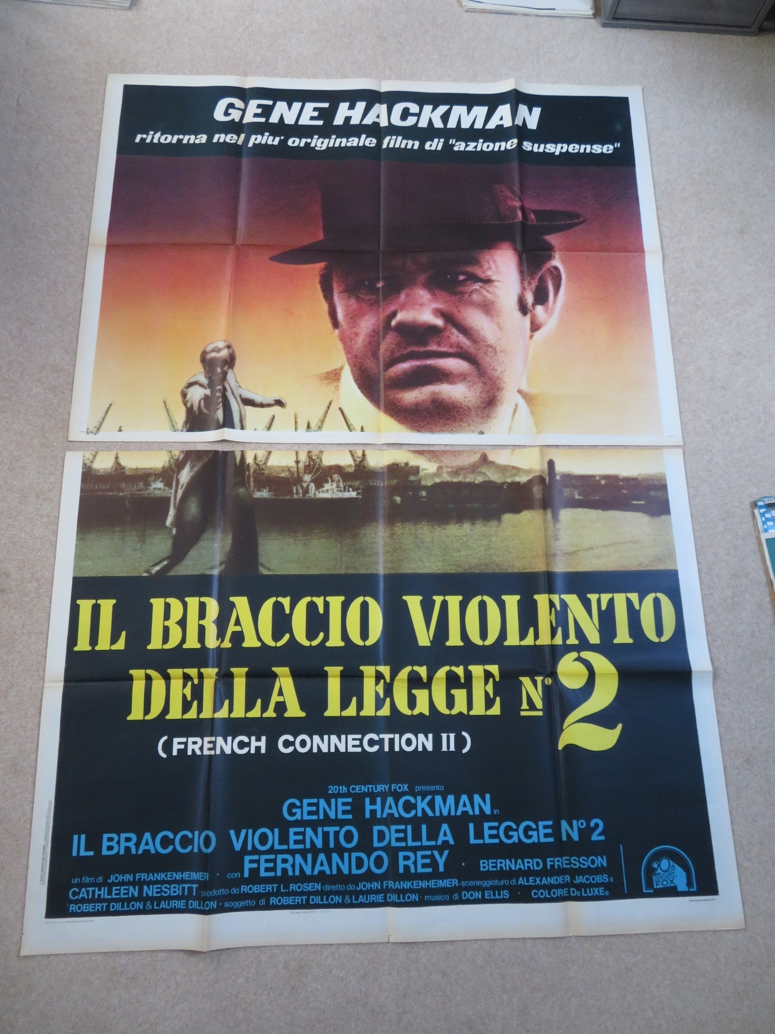 FRENCH CONNECTION II ITALIAN 4 FOGLIO POSTER GENE HACKMAN FERNANDO REY 1975 Rendezvous Cinema Movie posters
